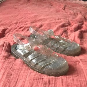Glitter jelly sandals
